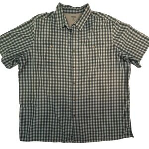 KingSize Mens 3XL Tall Green Gingham Short Sleeve Button Down Shirt 79-7099-9